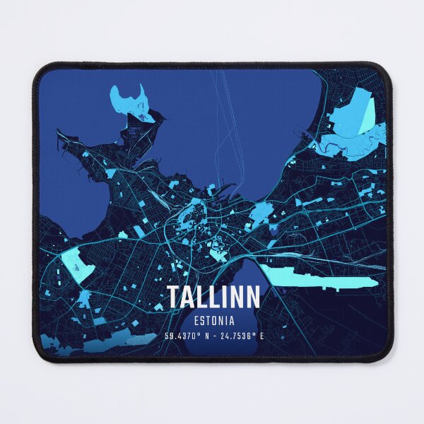 Item preview, Tallinn Midnight City Map designed and sold by HomeLivingCo.