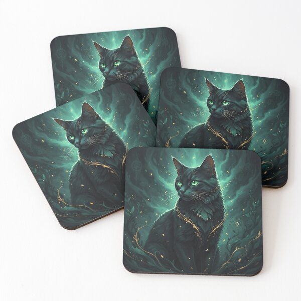 Item preview, Emerald Glow Cat Lilith designed and sold by BlackGoldenCats.