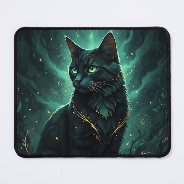 Item preview, Emerald Glow Cat Lilith designed and sold by BlackGoldenCats.