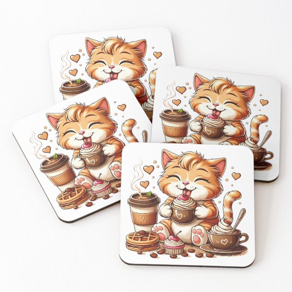 Item preview, Adorable Coffee Cat – Kawaii Cozy Kitty – Cute Cat Holding Coffee Mug designed and sold by Lulunza.
