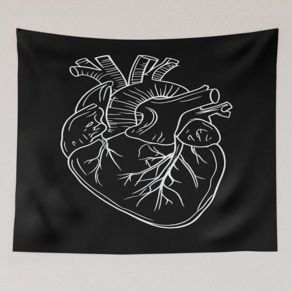 Item preview, Anatomical Heart Line Art – Minimalist Black and White Medical Illustration Poster designed and sold by Bright Nest Studio.