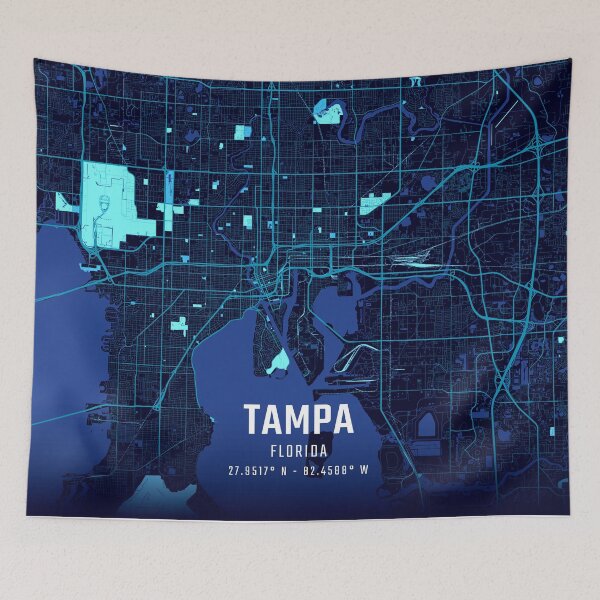 Item preview, Tampa Midnight City Map designed and sold by HomeLivingCo.