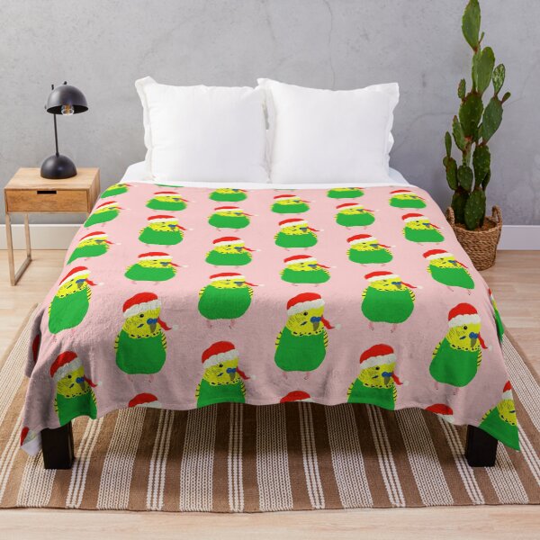 Item preview, Cute Budgie in a Santa Hat Green Version designed and sold by TiffinByLK.