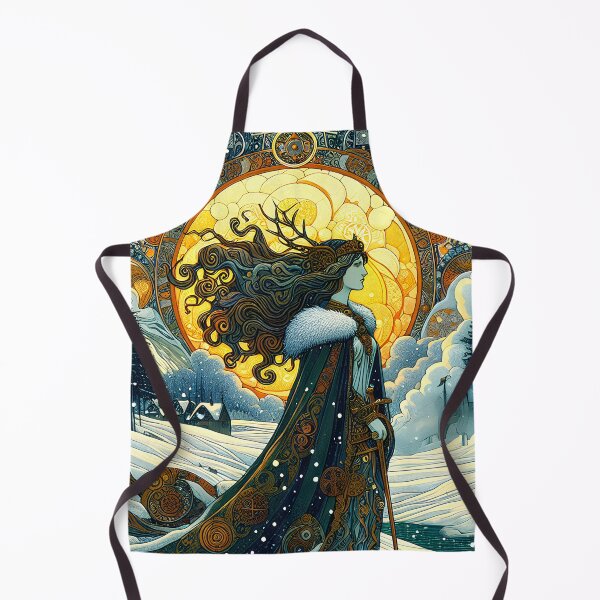 Item preview, Freya in Winter | Norse Goddess Art Nouveau Wall Art designed and sold by Stoneflower-Art.