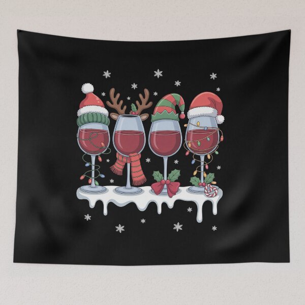 Item preview, Santa Reindeer Wine Glasses Christmas Drinker designed and sold by Veroniadic.