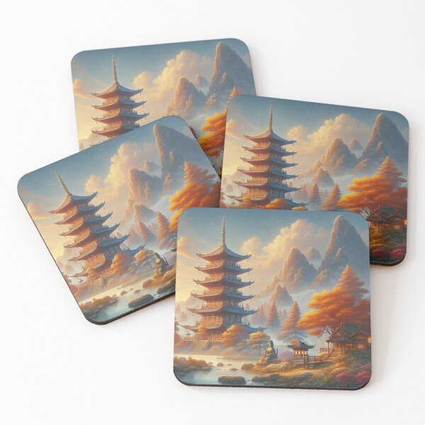Item preview, Golden Serenity of the Autumn Pagoda designed and sold by calmgarden.