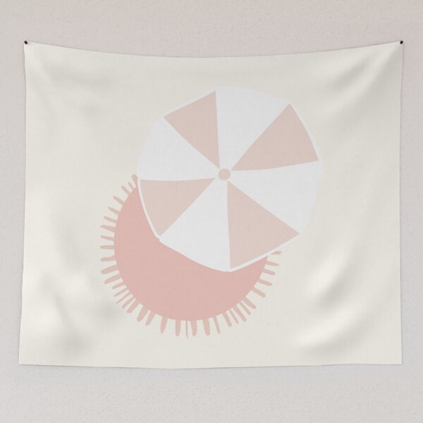 Item preview, Abstract Sun and Umbrella Minimalist Pastel Geometric Modern Art designed and sold by NiceDigital.