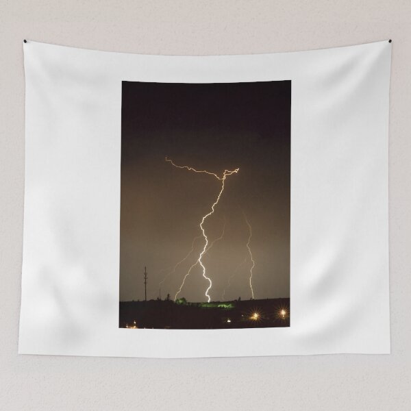 Item preview, Lightning Strikes In Brown Sky Photographic Print designed and sold by Mother-Nature65.