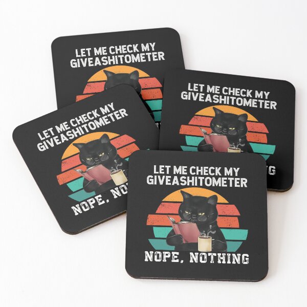 Item preview, Let Me Check My Giveashitometer Nope Nothing - Vintage Black Cat designed and sold by Steele-Art.