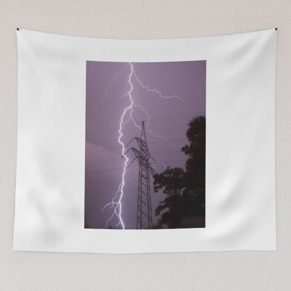 Item preview, Lightning Strikes Pylon Photographic Print designed and sold by Mother-Nature65.