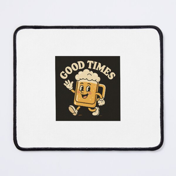 Item preview, Good Times – Funny Retro Beer Mug Cartoon Design designed and sold by Cleveralltag.