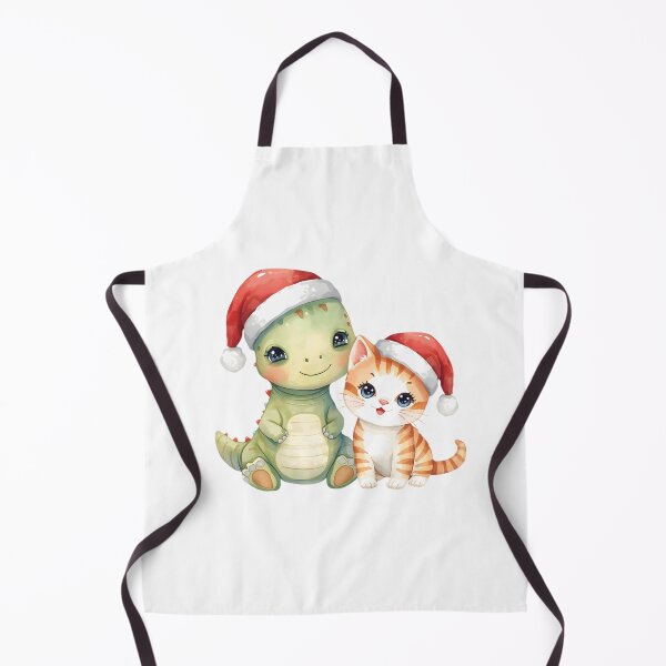 Item preview, cute christmas dinosaur and cat designed and sold by naragon4289.