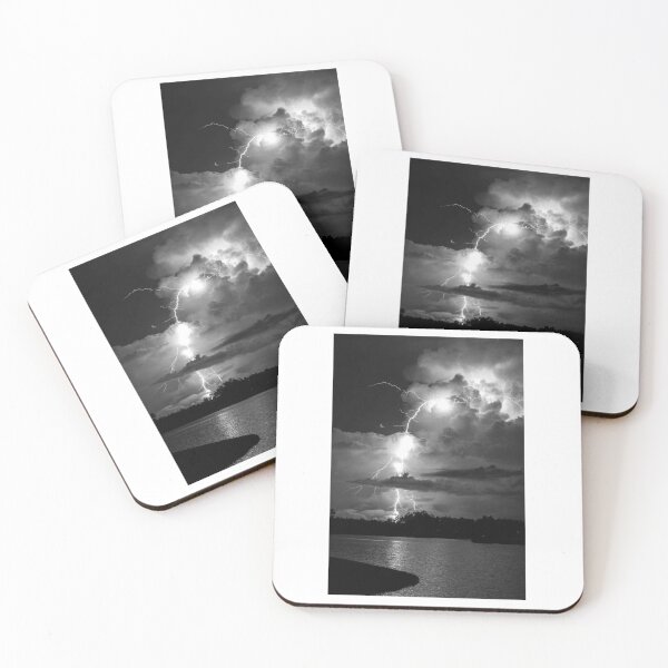 Item preview, Lightning Strike Black and White Photographic Print designed and sold by Mother-Nature65.
