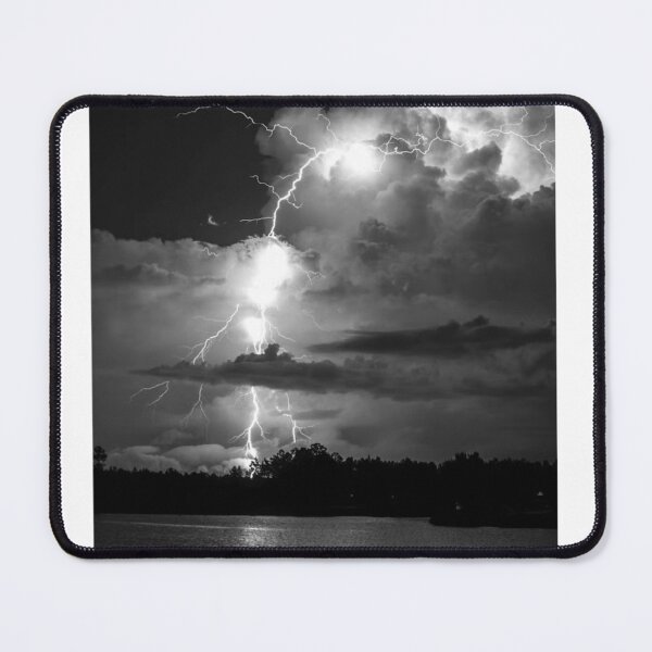 Item preview, Lightning Strike Black and White Photographic Print designed and sold by Mother-Nature65.