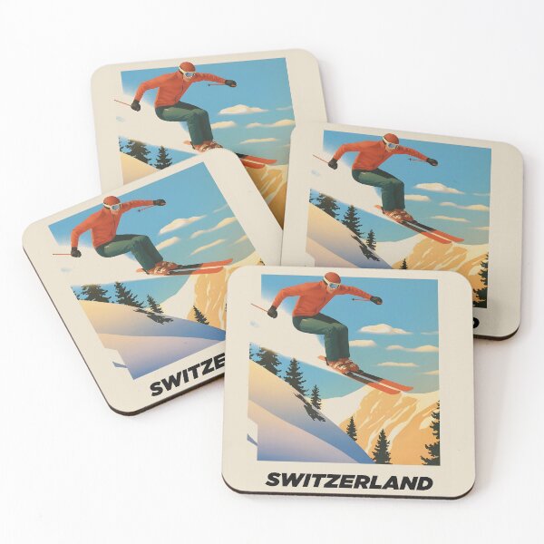 Item preview, Vintage Switzerland Ski Poster – Bold Alpine Style & Retro Adventure Vibes designed and sold by paulo silveira.