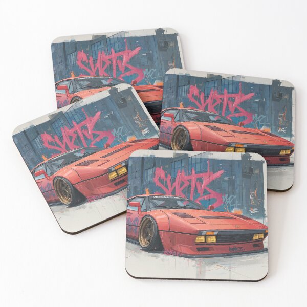 Item preview, Graffiti sports car three-quarter view designed and sold by PixelPack Design.