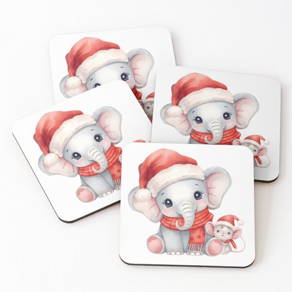 Item preview, Cute Christmas elephant and rat designed and sold by naragon4289.