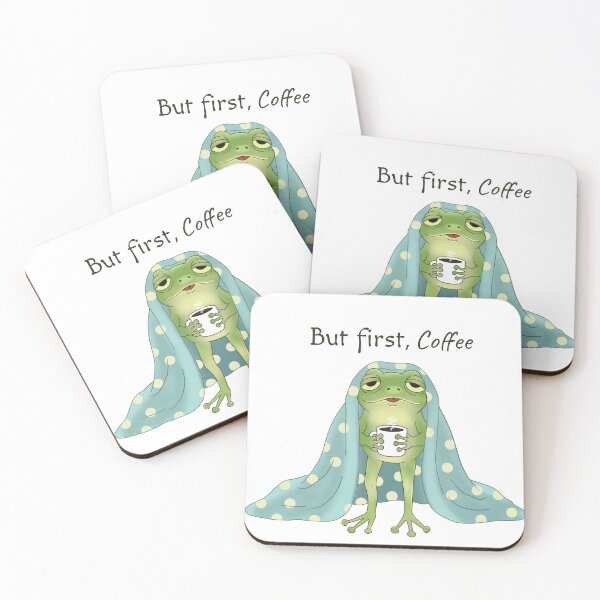 Item preview, But First, Coffee. | Cozy Frog designed and sold by Iqrapixels.