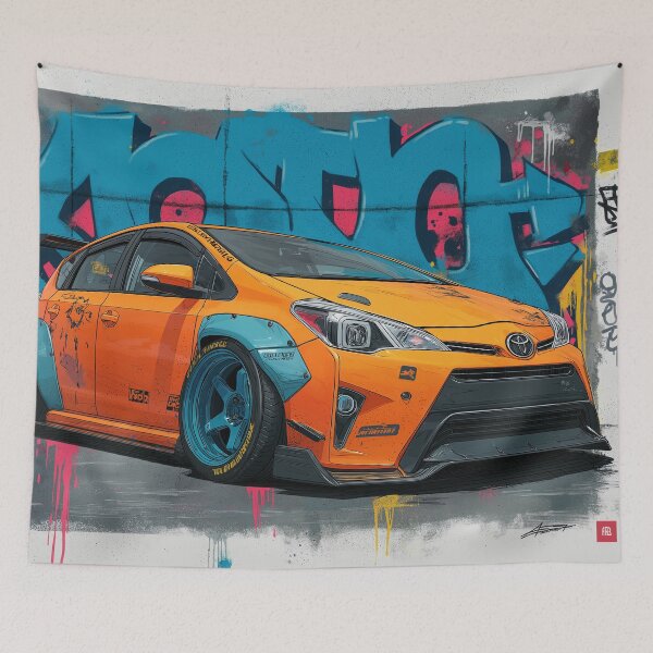 Item preview, Graffiti sports car three-quarter view designed and sold by PixelPack Design.