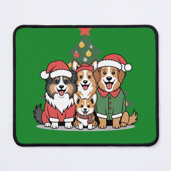 Item preview, Shetland Sheepdog Christmas – Festive Dog Group by the Tree designed and sold by WikaKowalczyk.