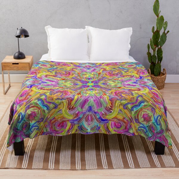 Item preview, Vibrant Psychedelic Mandala - Digital Oil Paint Impasto designed and sold by Keltoi-art.
