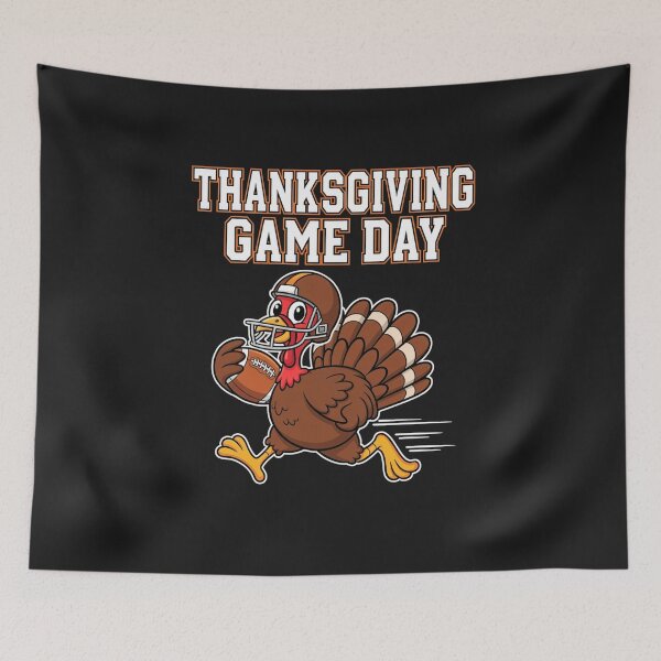 Item preview,  Thanksgiving Game Day T-Shirt: Funny Cartoon Turkey Running with Football & Tiny Helmet designed and sold by ZyxDes.