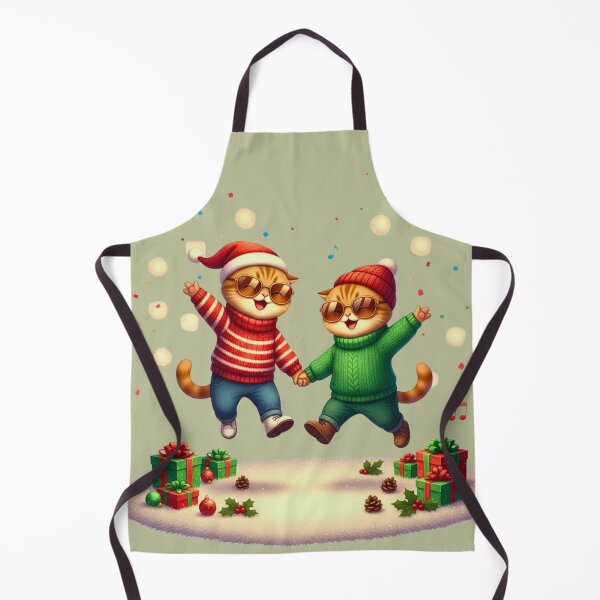 Item preview, Dancing Christmas Cats | Cool Kittens Jumping for Joy at Holiday Party designed and sold by E-SarnEdge.