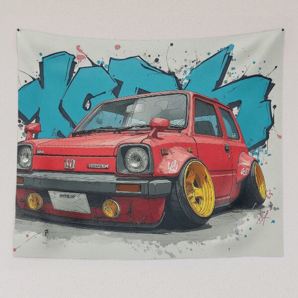 Item preview, Graffiti sports car three-quarter view designed and sold by PixelPack Design.