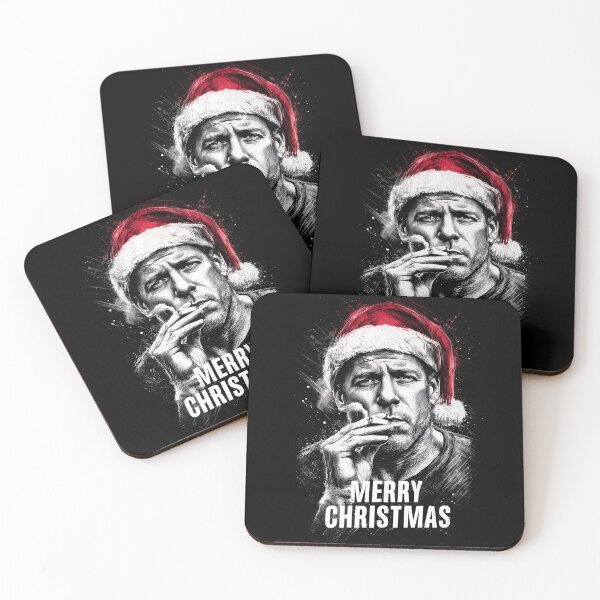 Item preview, Grizzled Man Smoking Cigarrette Badass Portrait T-Shirt Merry Christmas Print Design designed and sold by Senpaiwaves.