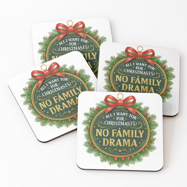 Item preview, All I Want for Christmas Is No Family Drama – Classic Holiday Ornament Design designed and sold by LoveNLaughterCo.
