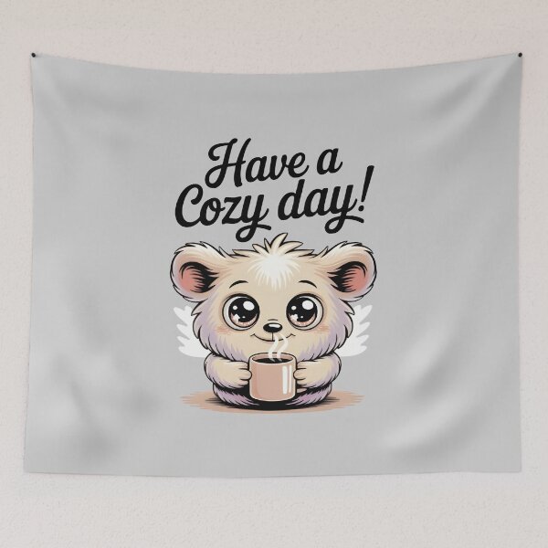 Item preview, Cute Cozy Bear Holding a Coffee Cup – Warm and Wholesome Kawaii Design designed and sold by SoftyDesigns.