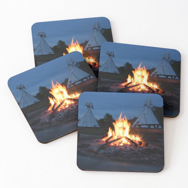 Item preview, Tipis & Campfire – Evening Mood & Nature / Swiss Artwork Photography designed and sold by Raphael Wolf.