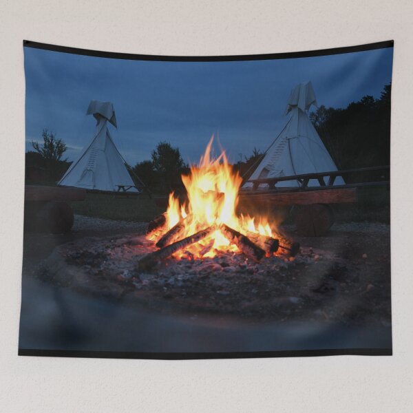 Item preview, Tipis & Campfire – Evening Mood & Nature / Swiss Artwork Photography designed and sold by Raphael Wolf.