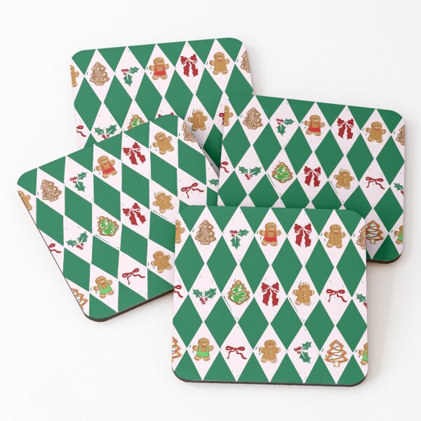 Item preview, Green Check Gingerbreadman Coquette Pattern designed and sold by MaiZephyr.