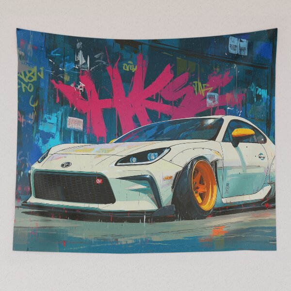 Item preview, Graffiti sports car three-quarter view designed and sold by PixelPack Design.