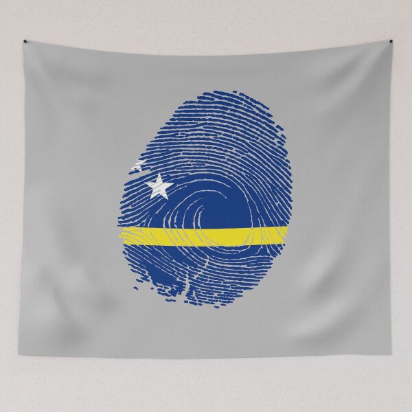 Item preview, Curacao Flag Fingerprint designed and sold by Azeecreate009.
