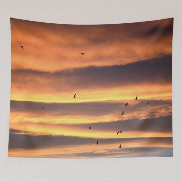Item preview, Glowing sky – Dance of birds & sunset / Swiss Artwork Photography designed and sold by Raphael Wolf.