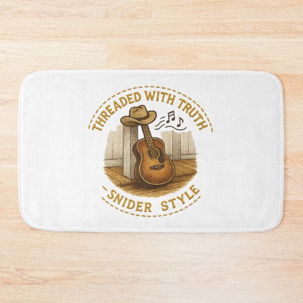 Item preview, Threaded with Truth Snider Style – Rustic Embroidery Print Guitar Design for Americana Fans designed and sold by Gurjeetpixelart.