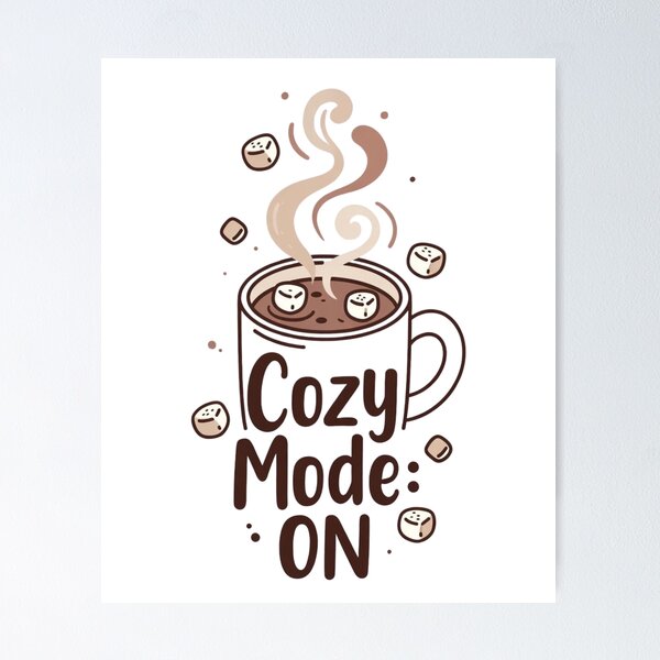 Item preview, Cozy Mode ON – Hot Cocoa Minimal Winter Shirt designed and sold by EcoArtTees.