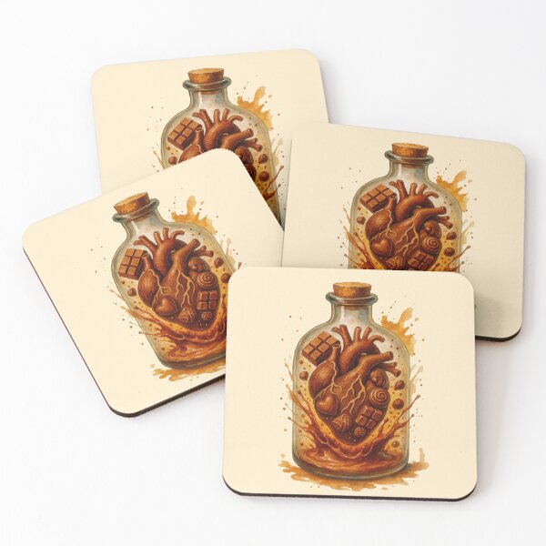 Item preview, Chocolate Heart – Melted Emotions in a Bottle Fantasy Art designed and sold by Sepinik.