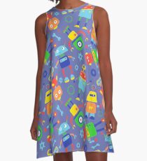 Toy Robot Pattern A-Line Dress