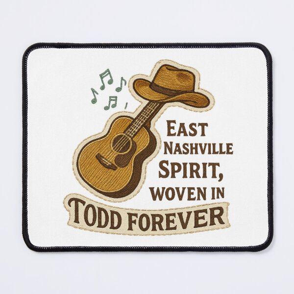 Item preview, East Nashville Spirit Woven In – Acoustic Guitar Embroidery Style Nashville Folk Artwork designed and sold by Gurjeetpixelart.