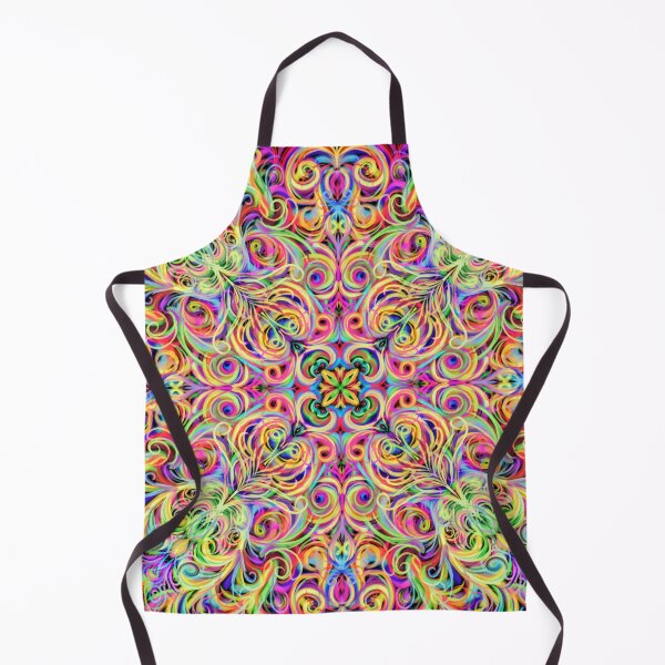 Item preview, Neon Psychedelic Swirls - Intricate Scrollwork Fractal Mandala designed and sold by Keltoi-art.