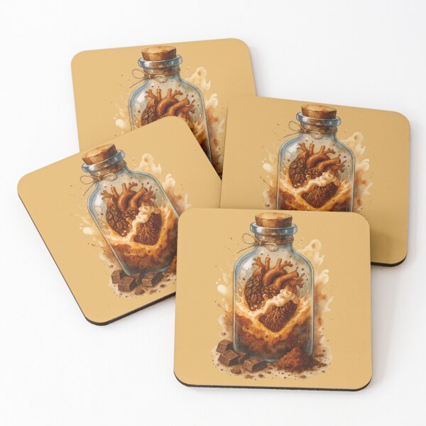 Item preview, Chocolate Heart – Cocoa Dream in a Bottle Watercolor Art designed and sold by Sepinik.