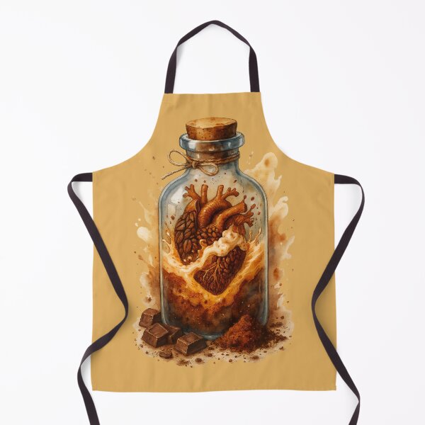 Item preview, Chocolate Heart – Cocoa Dream in a Bottle Watercolor Art designed and sold by Sepinik.