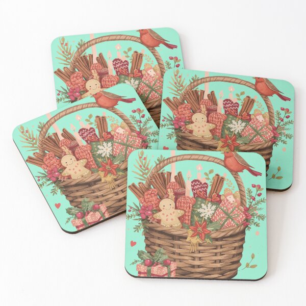 Item preview, Cottage Gift Basket of Joy – Whimsical Christmas Art designed and sold by Deezyned.