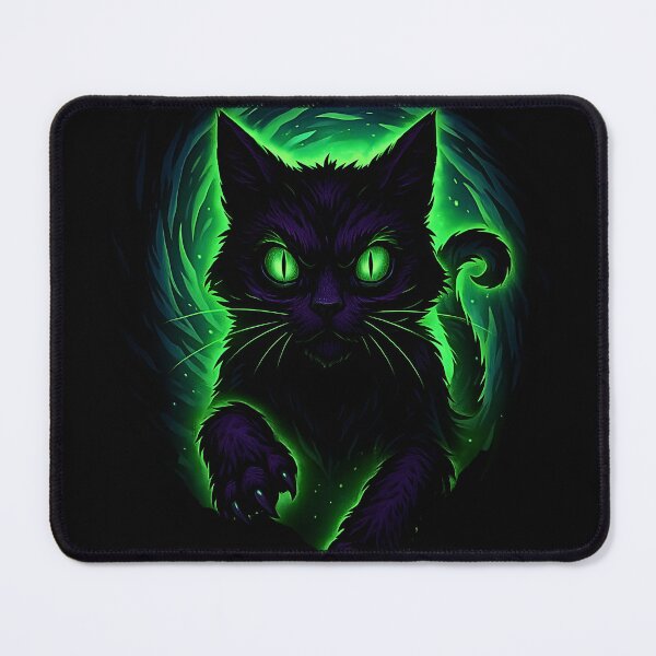 Item preview, Black Cat Aesthetic, Magical Cat Portal Art, Cute Spooky Cat Illustration designed and sold by khadija19art.