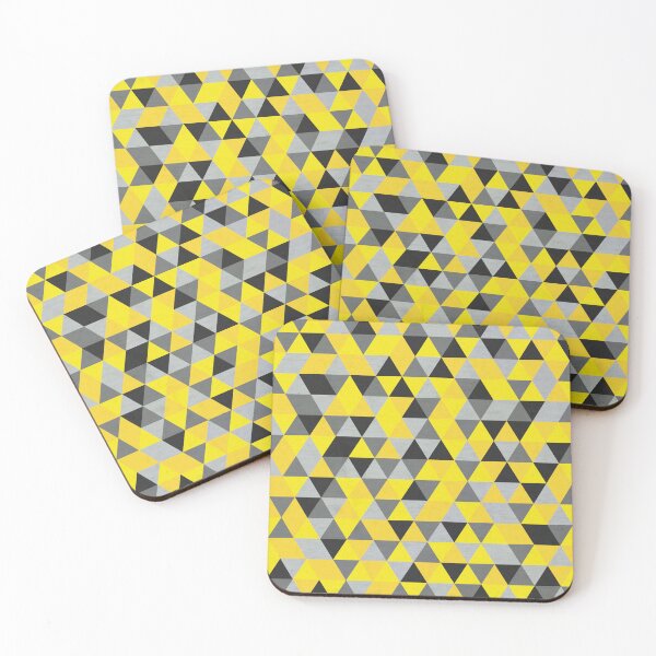 Item preview, Sunny Yellow and Gray Geometric Triangle Pattern  designed and sold by Petra Lang.