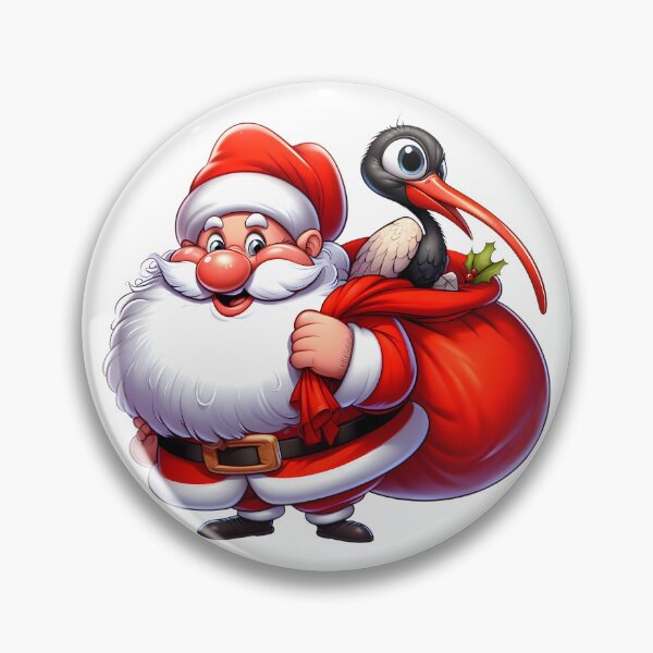 Item preview, Christmas Santa with an Ibis – Fun Cartoon Illustration designed and sold by Art-Arcade6.
