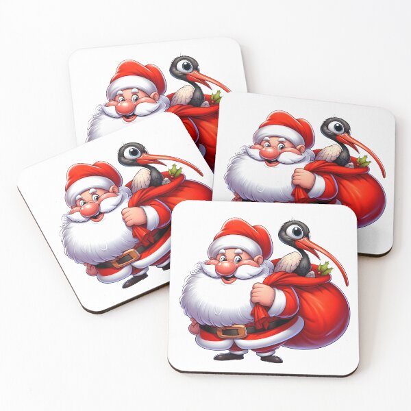 Item preview, Christmas Santa with an Ibis – Fun Cartoon Illustration designed and sold by Art-Arcade6.